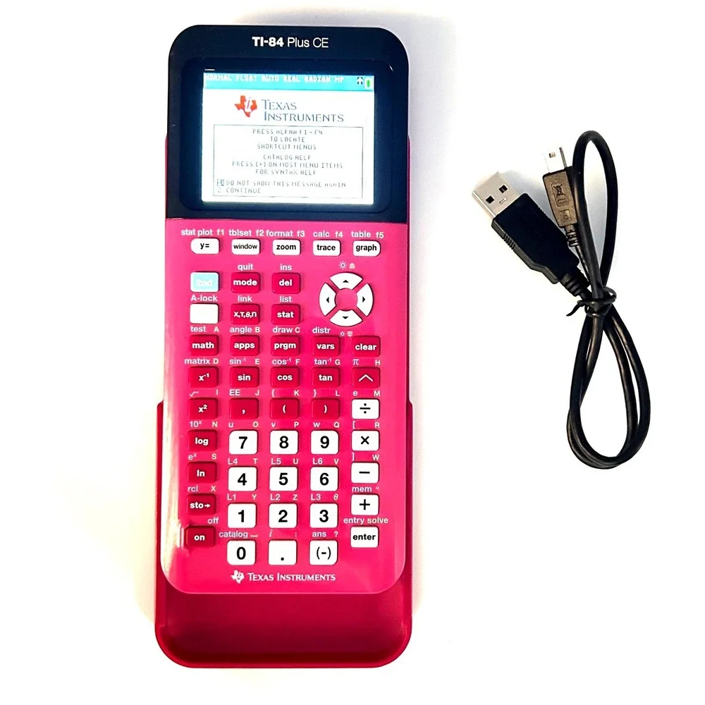Texas Instruments TI-84 Plus CE Graphing Calculator w/ Charger Pink ACT SAT Math